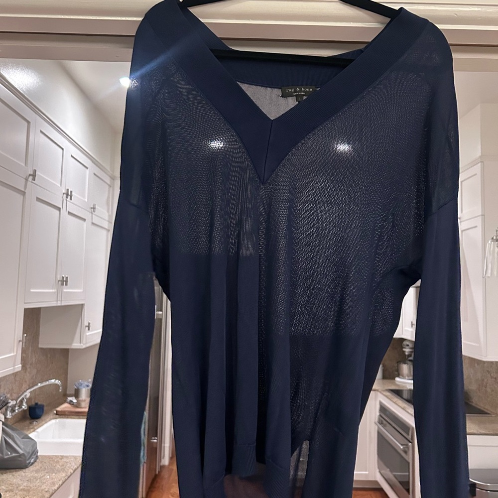 Rag & Bone Deep Blue V-Neck Top